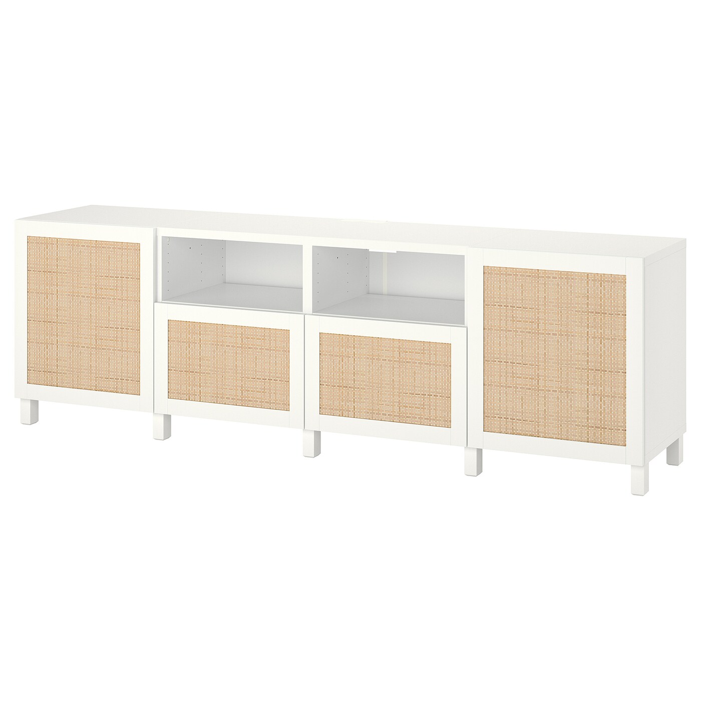 BESTÅ TV bench with doors and drawers white/Studsviken/Stubbarp white - IKEA