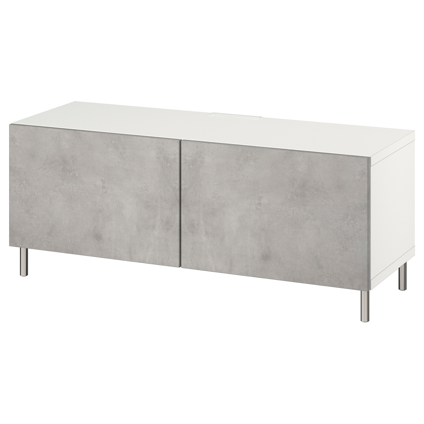 BESTÅ TV bench with doors white/Kallviken/Ösarp light grey - IKEA