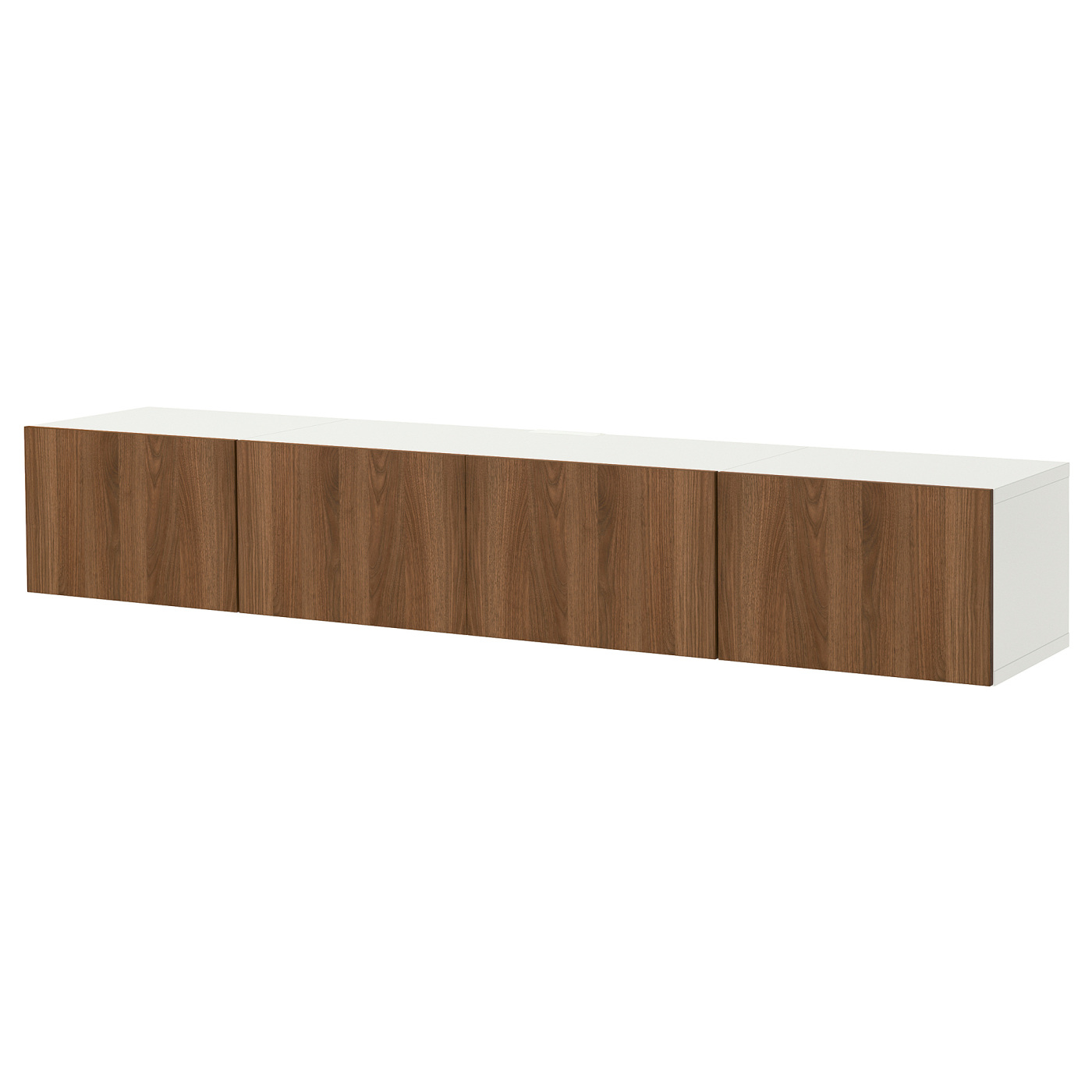 BESTÅ TV bench with doors white/Lappviken walnut effect - IKEA