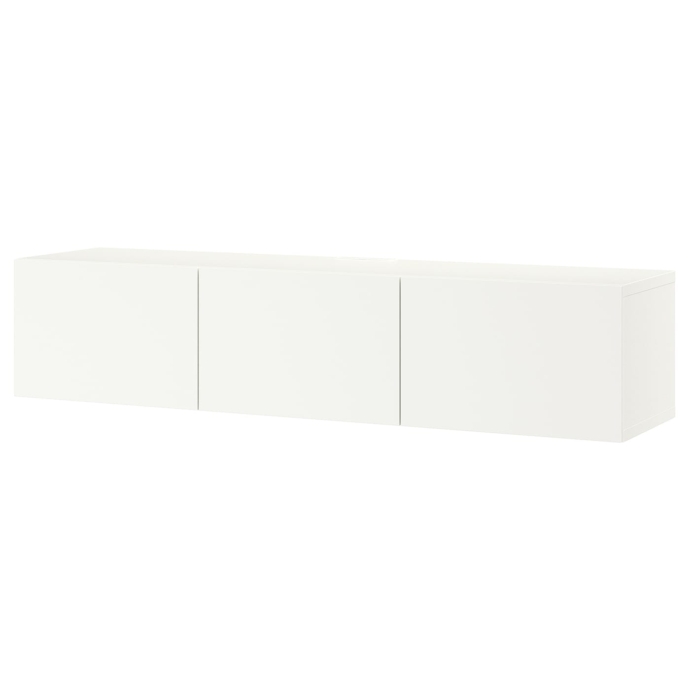 BESTÅ TV bench with doors white/Lappviken white - IKEA