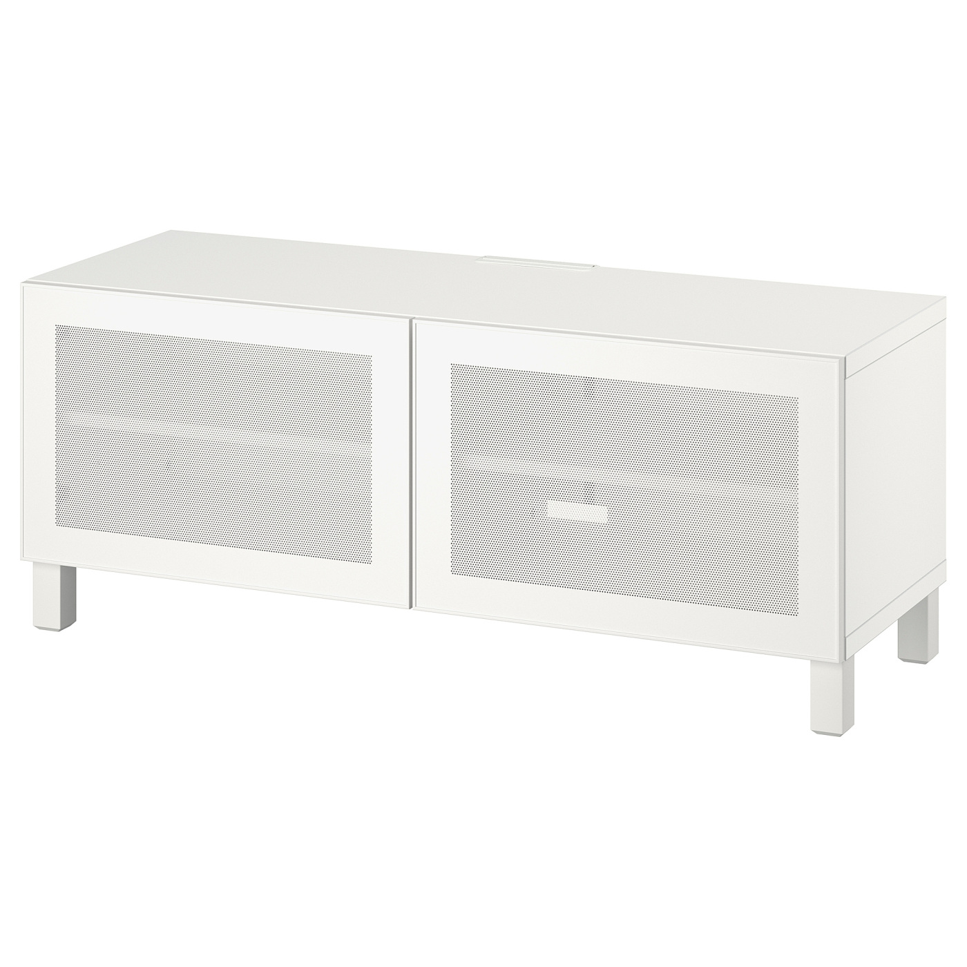 BESTÅ TV bench with doors white/Mörtviken/Stubbarp white - IKEA