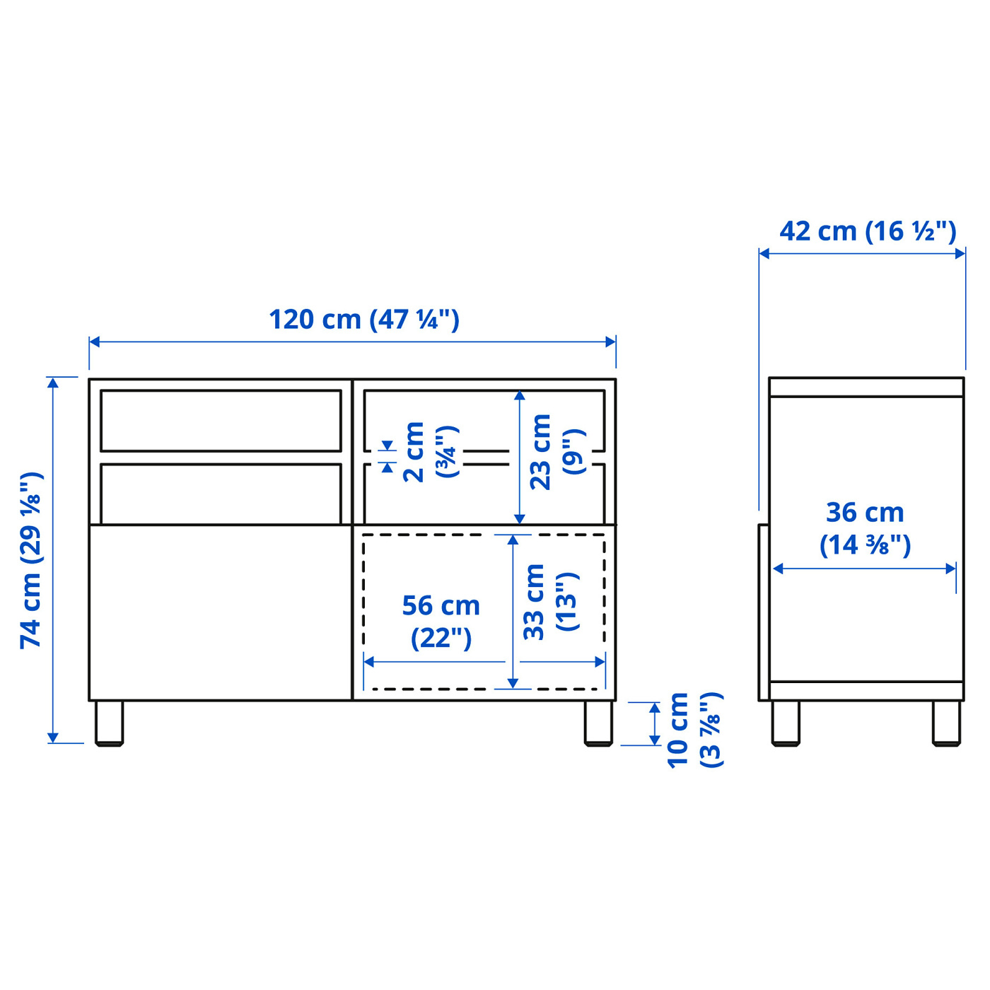 BESTÅ TV bench with doors white/Pipmakare white - IKEA