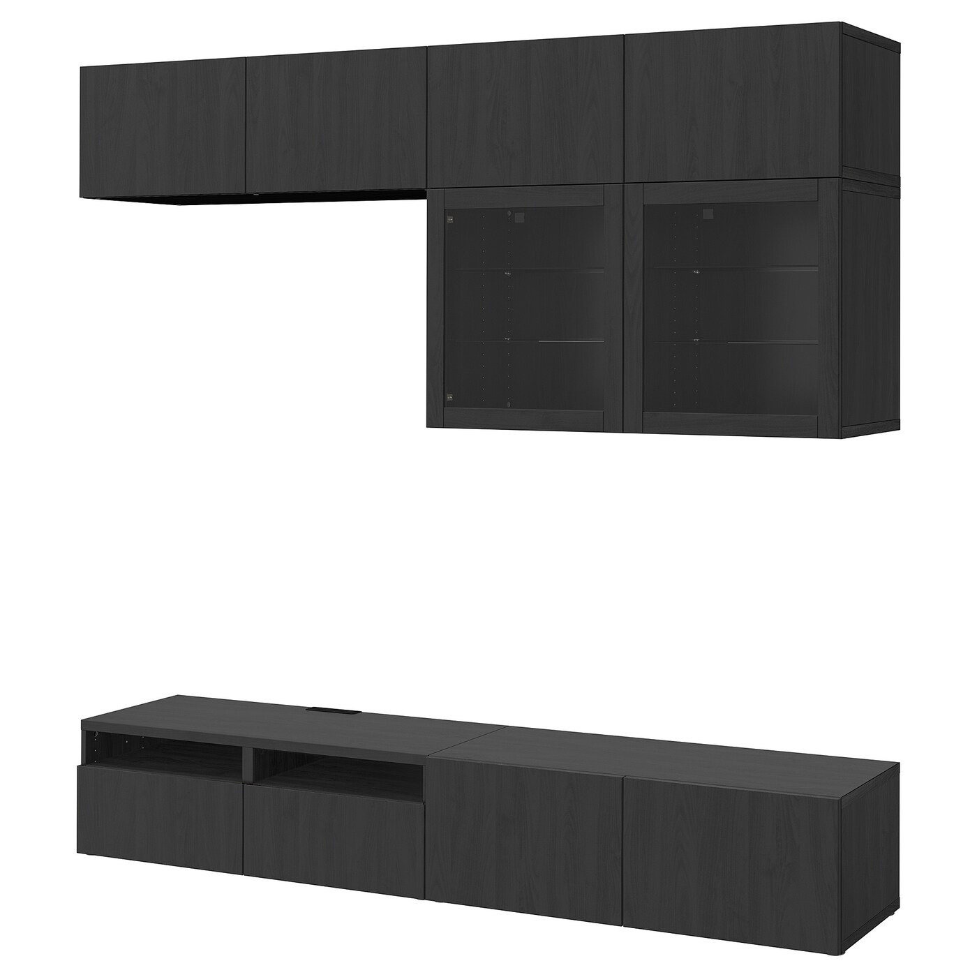 BESTÅ TV storage combination/glass doors black-brown/Lappviken black ...