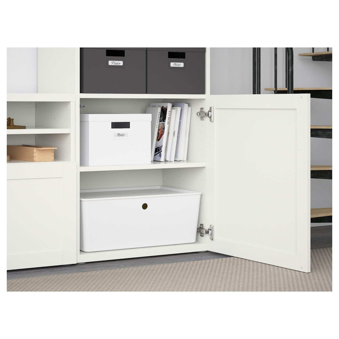 IKEA BESTÅ/GLASSVIK】組み立て途中品 3台セット ランプ付き BESTÅ TV storage combination/glass doors, dark grey