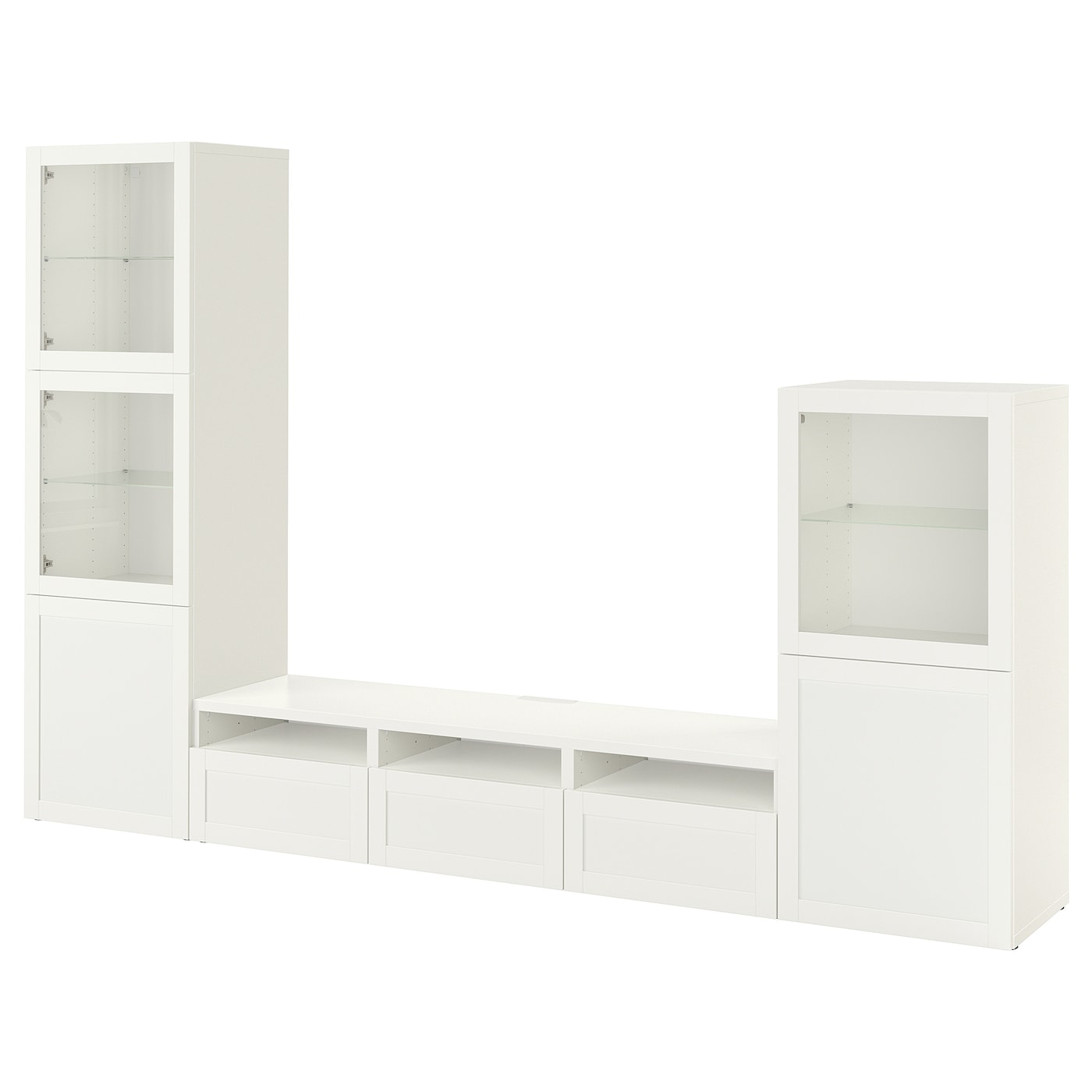 BESTÅ TV storage combination/glass doors white/Hanviken