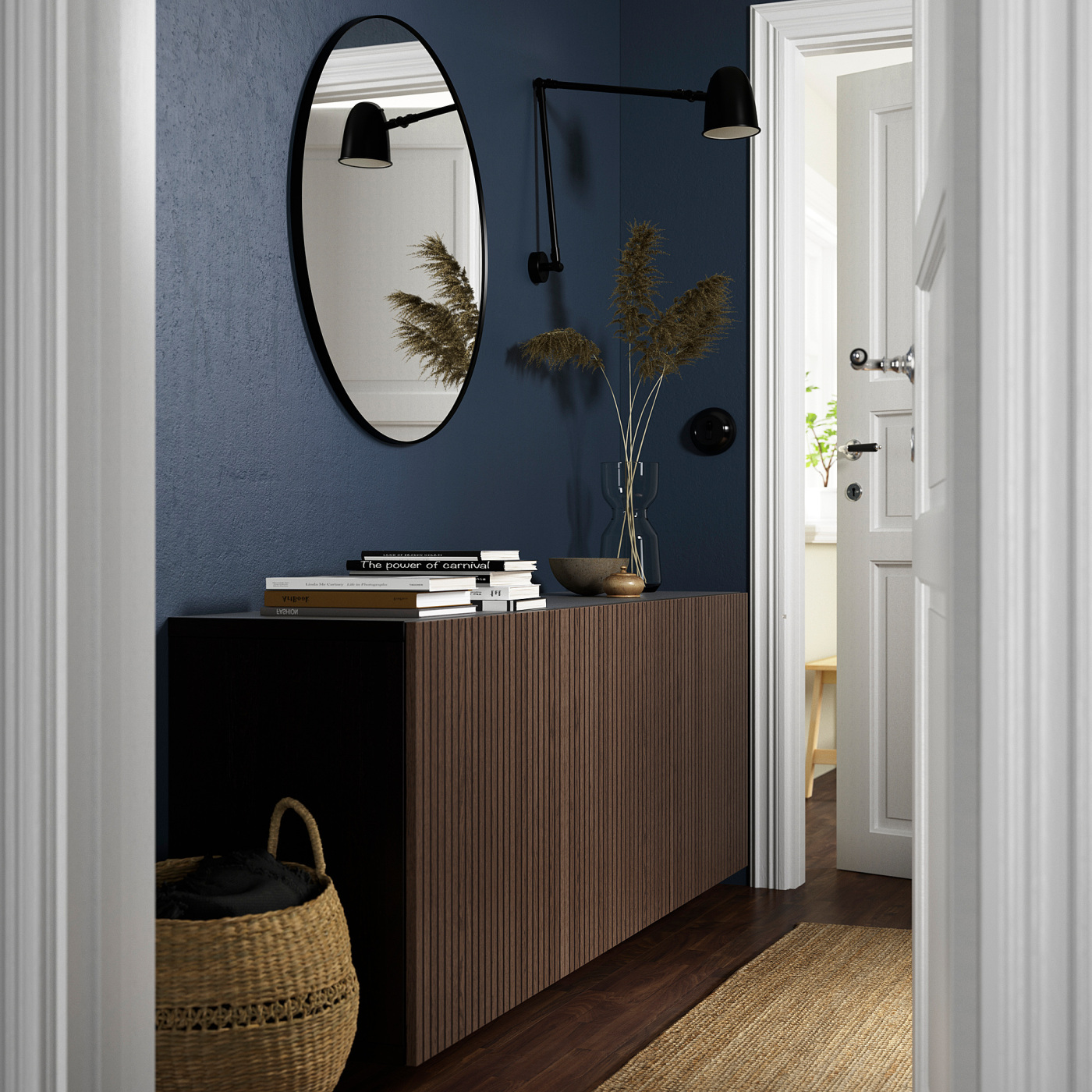 BESTÅ wall-mounted cabinet combination black-brown Björköviken