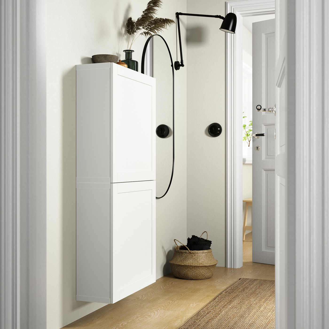 BESTÅ wall-mounted cabinet combination white/Hanviken white - IKEA