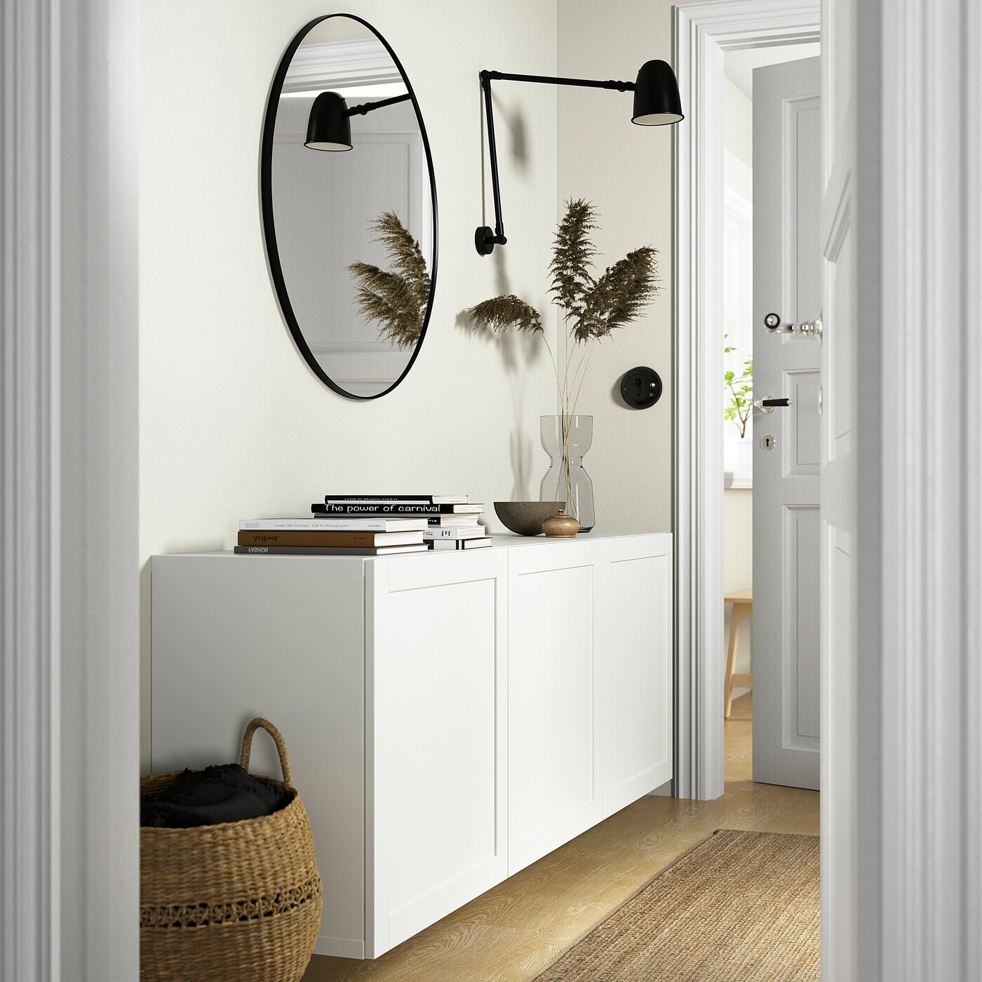 BESTÅ wall-mounted cabinet combination white/Hanviken white