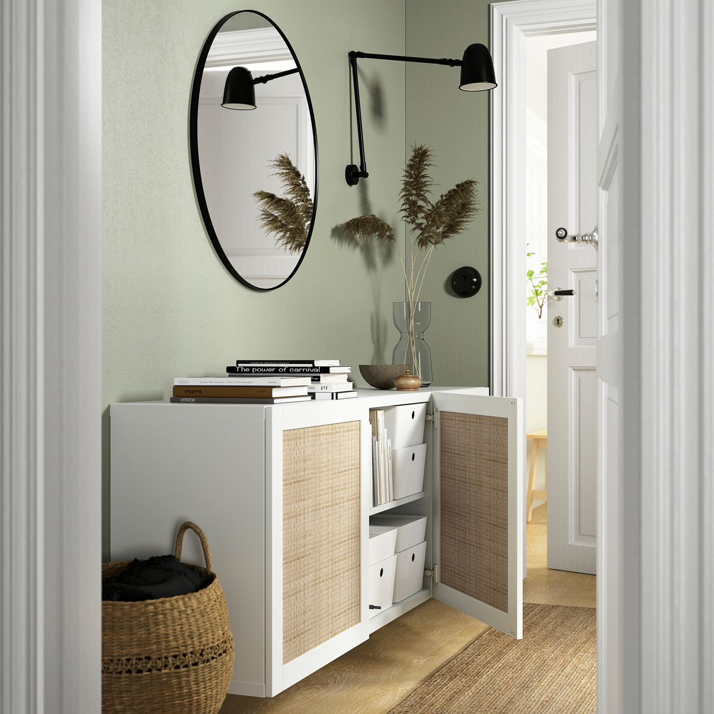 BESTÅ wall-mounted cabinet combination white Studsviken/white