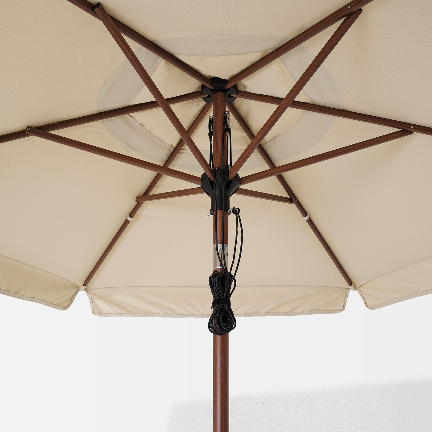 BETSÖ / VÅRHOLMEN parasol brown wood effect/beige - IKEA