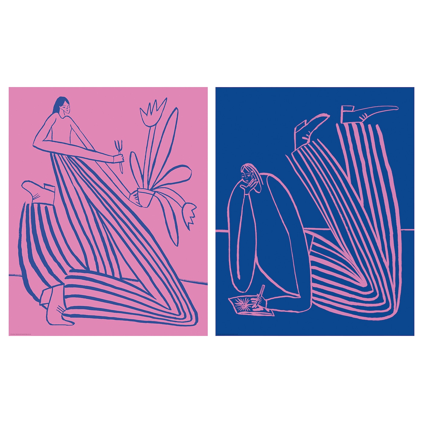 BILD poster playful sketched figures - IKEA