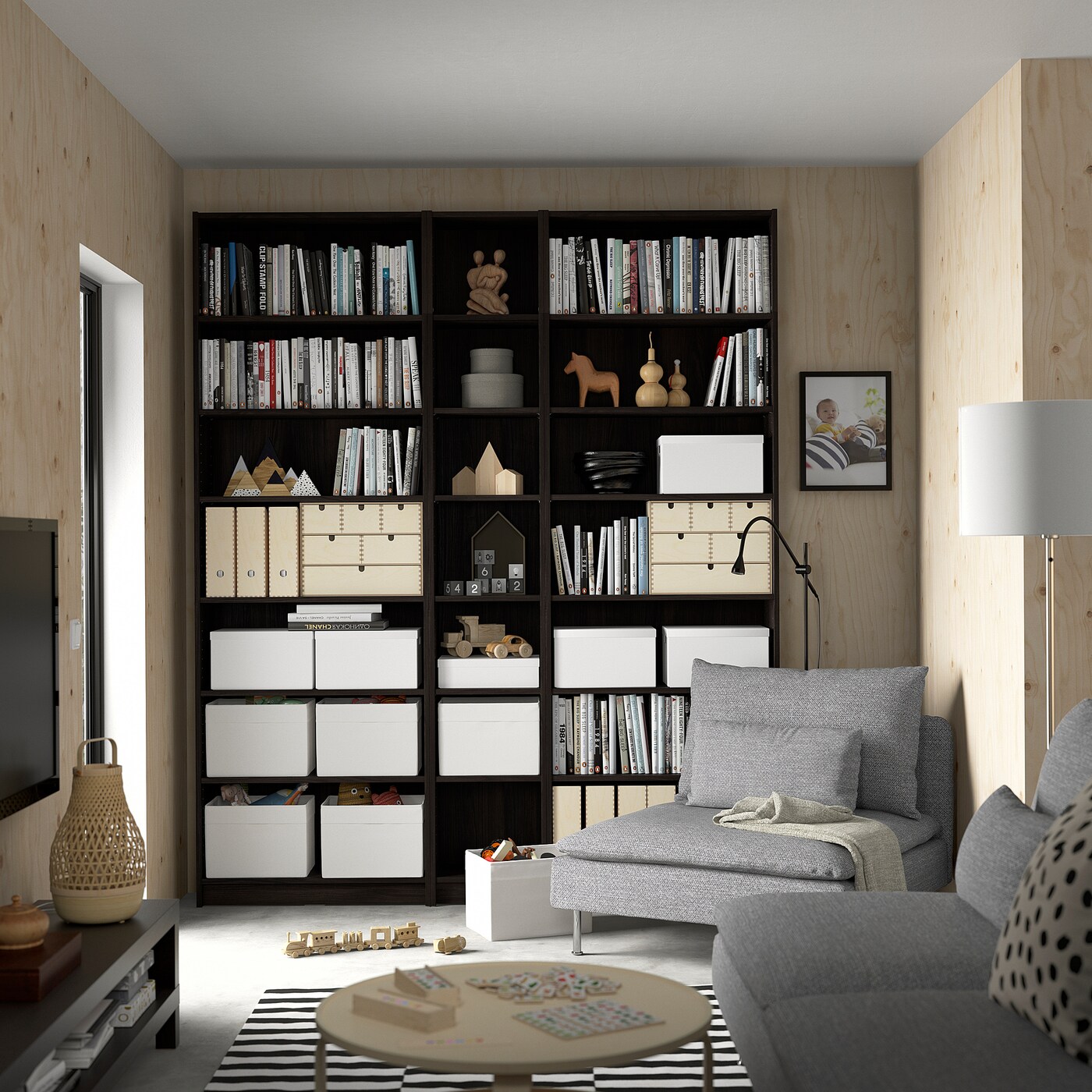 BILLY bookcase comb with extension units dark brown oak effect - IKEA