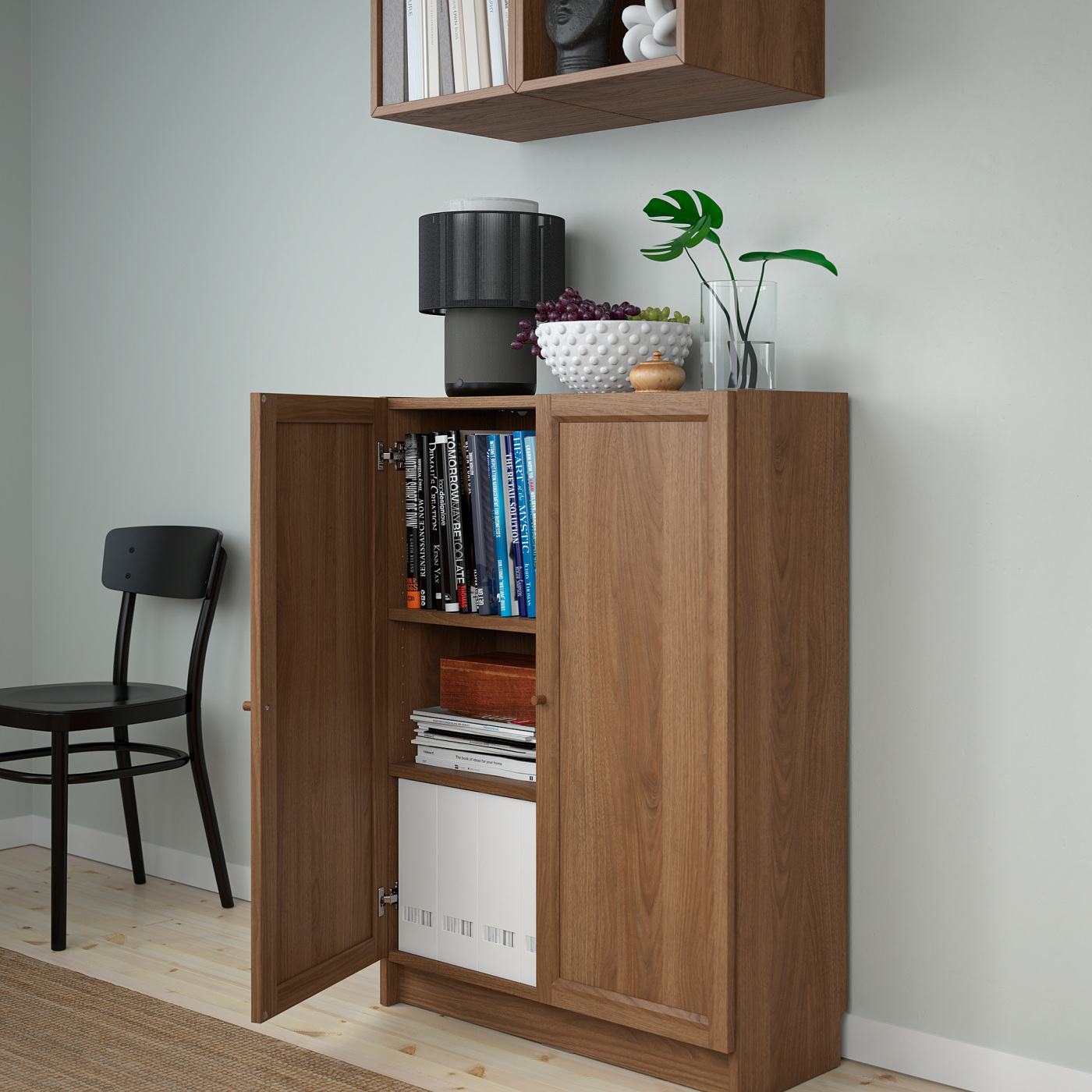 IKEA / BILLY キャビネット BILLY / EKET storage combination with doors brown walnut effect - IKEA