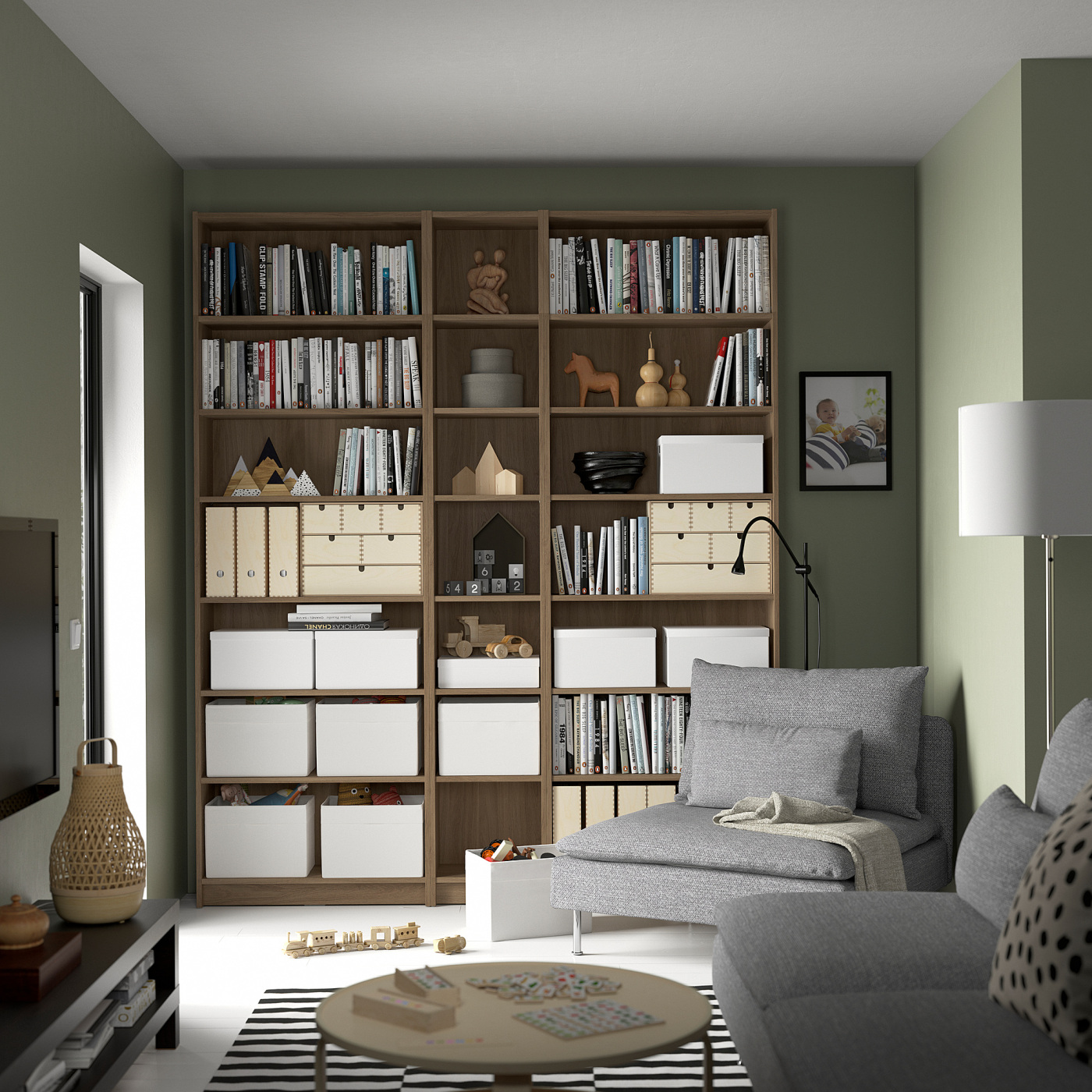 BILLY height extension unit oak effect - IKEA