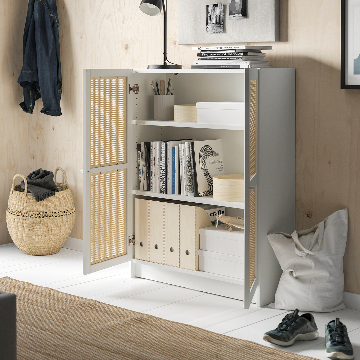 BILLY / HÖGADAL bookcase with doors white - IKEA