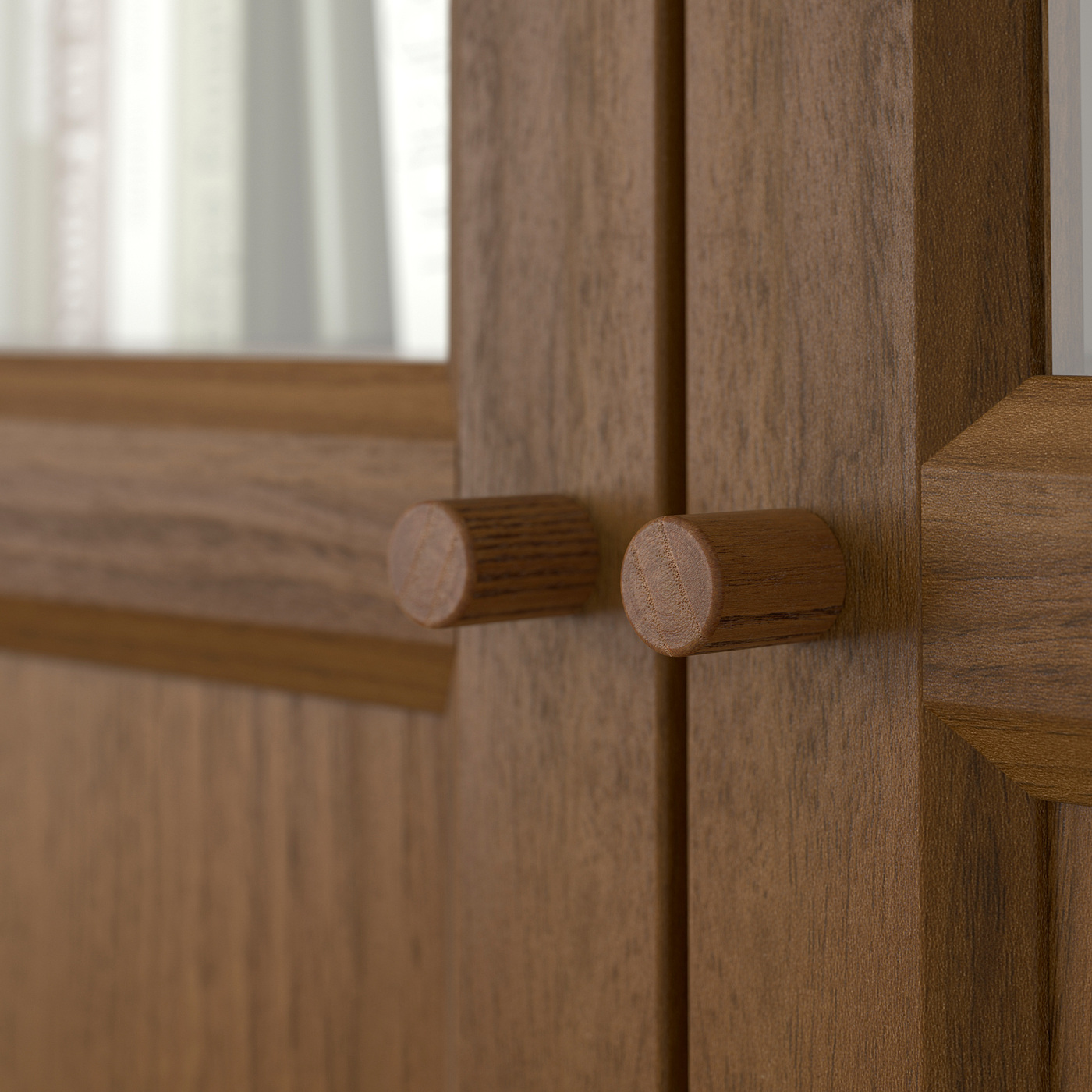 BILLY / OXBERG bookcase comb w panel/glass doors brown walnut