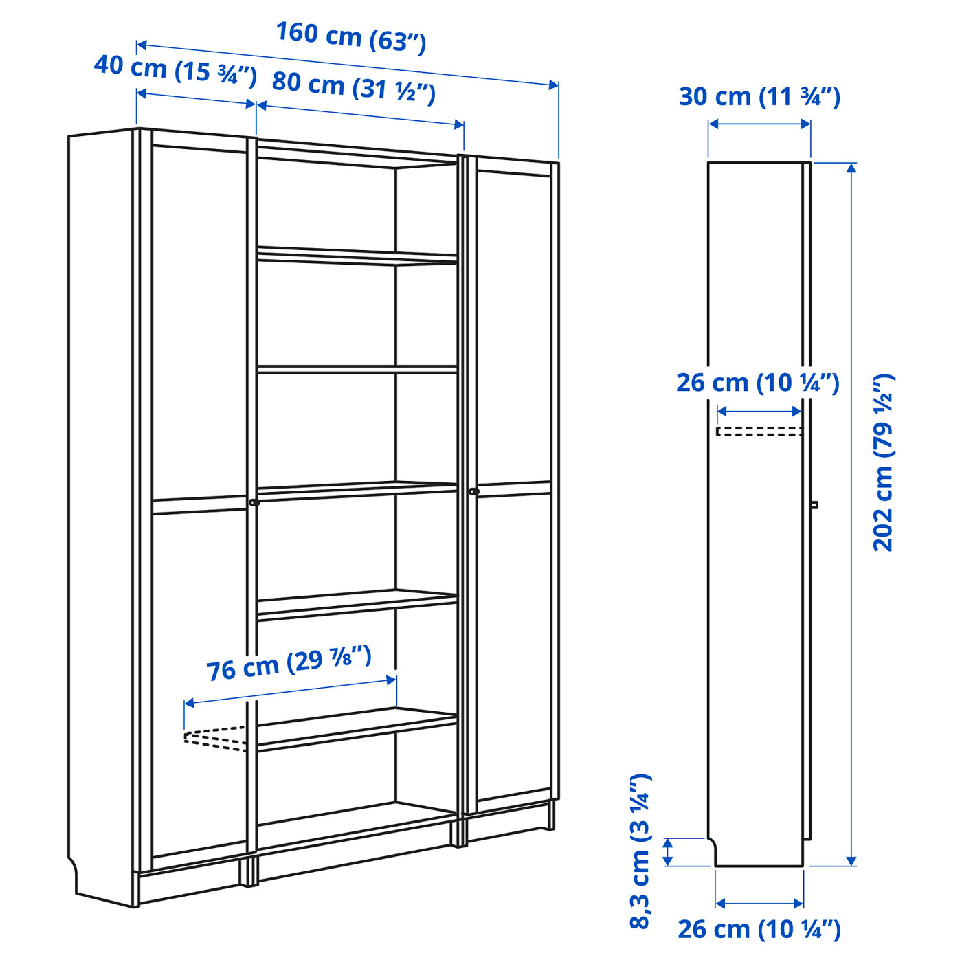 BILLY / OXBERG bookcase combination w glass doors oak effect - IKEA BILLY / OXBERG bookcase combination w glass doors oak effect - IKEA