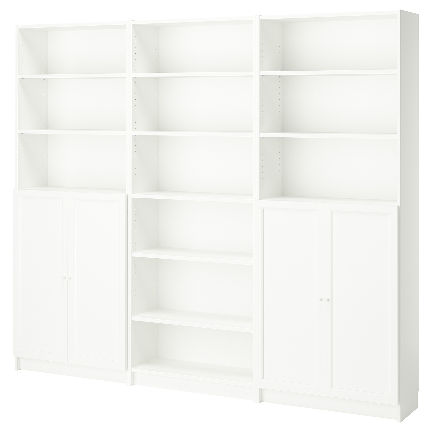 白百合 BILLY / OXBERG bookcase combination with doors white - IKEA