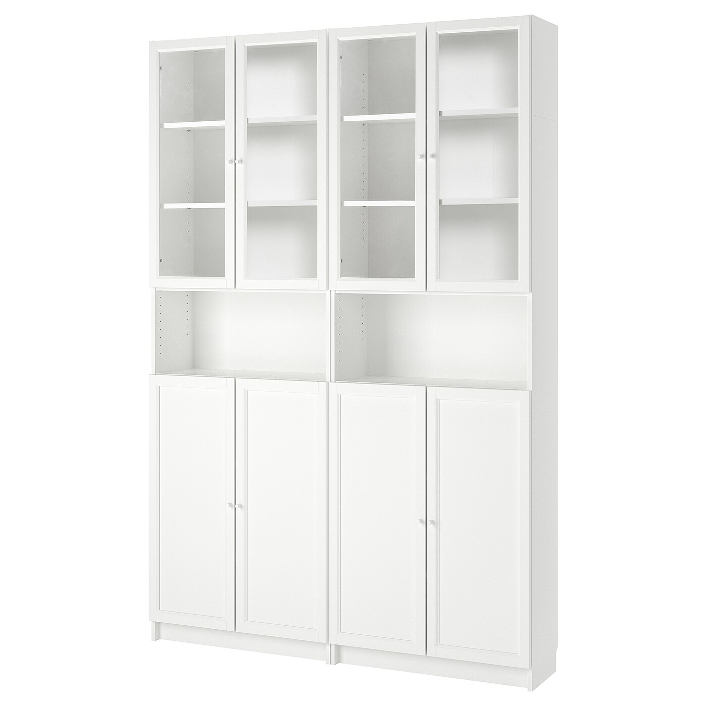 BILLY / OXBERG bookcase w height extension ut/drs white