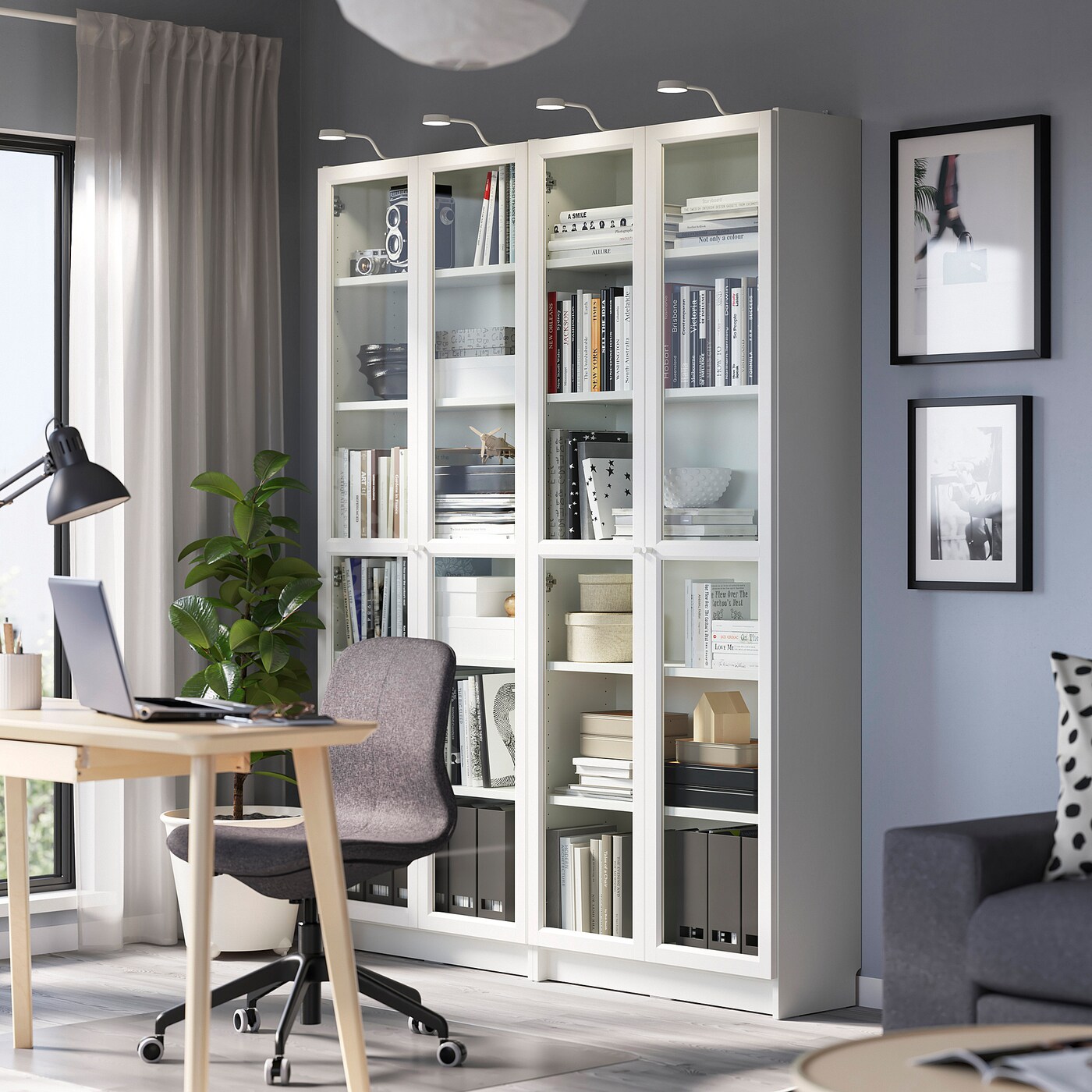 BILLY / OXBERG bookcase white/glass - IKEA