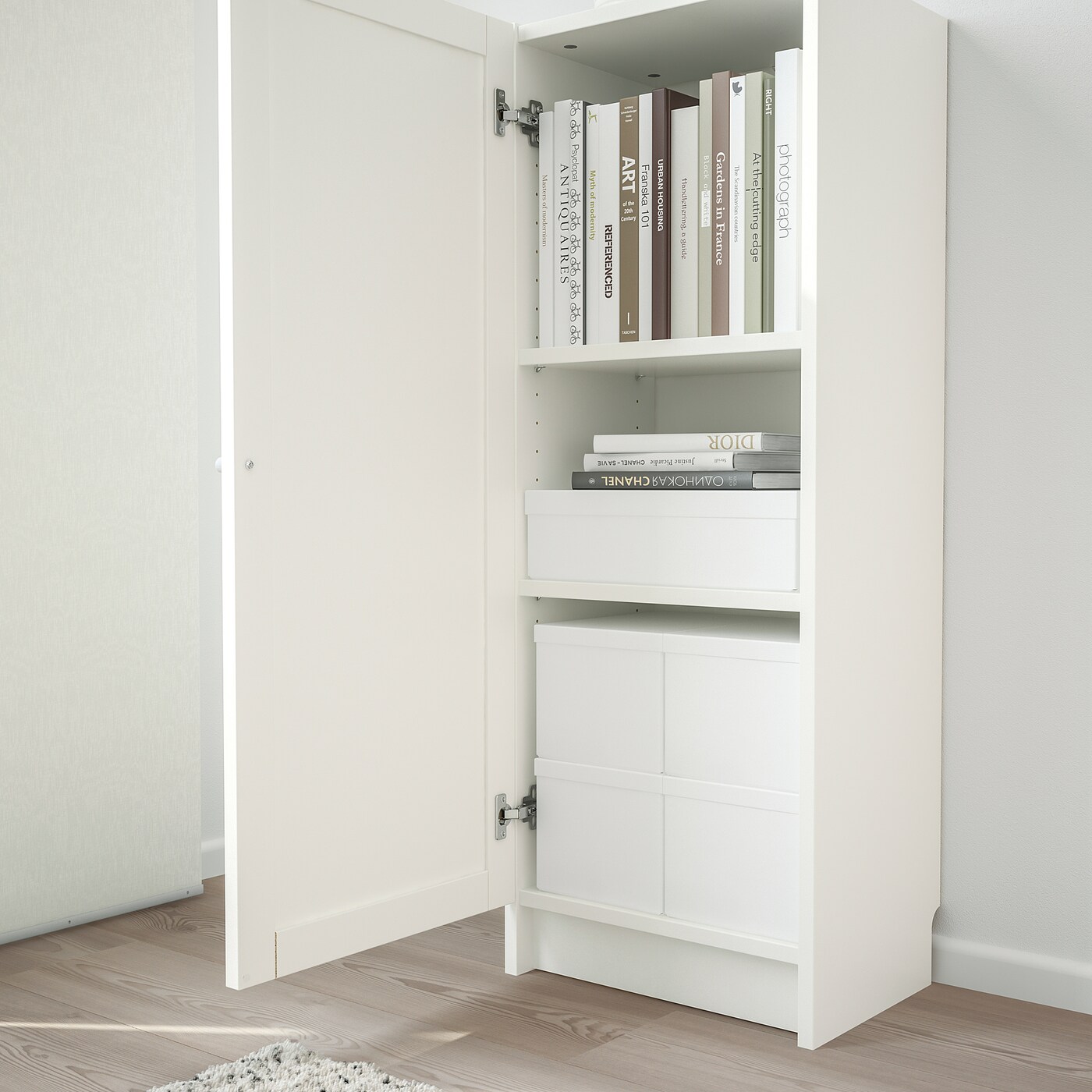 BILLY / OXBERG bookcase with door white - IKEA