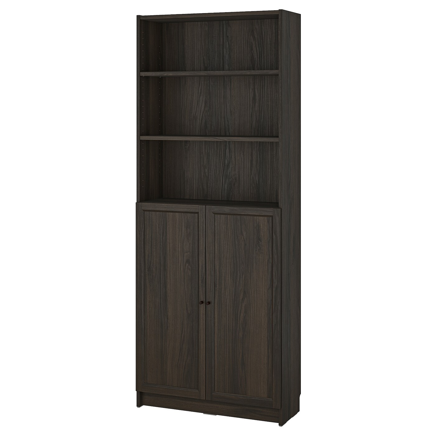 BILLY / OXBERG bookcase with doors dark brown oak effect - IKEA