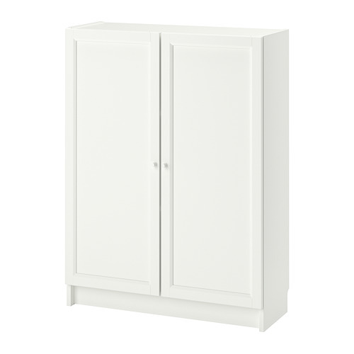 BILLY / OXBERG bookcase with doors white - IKEA