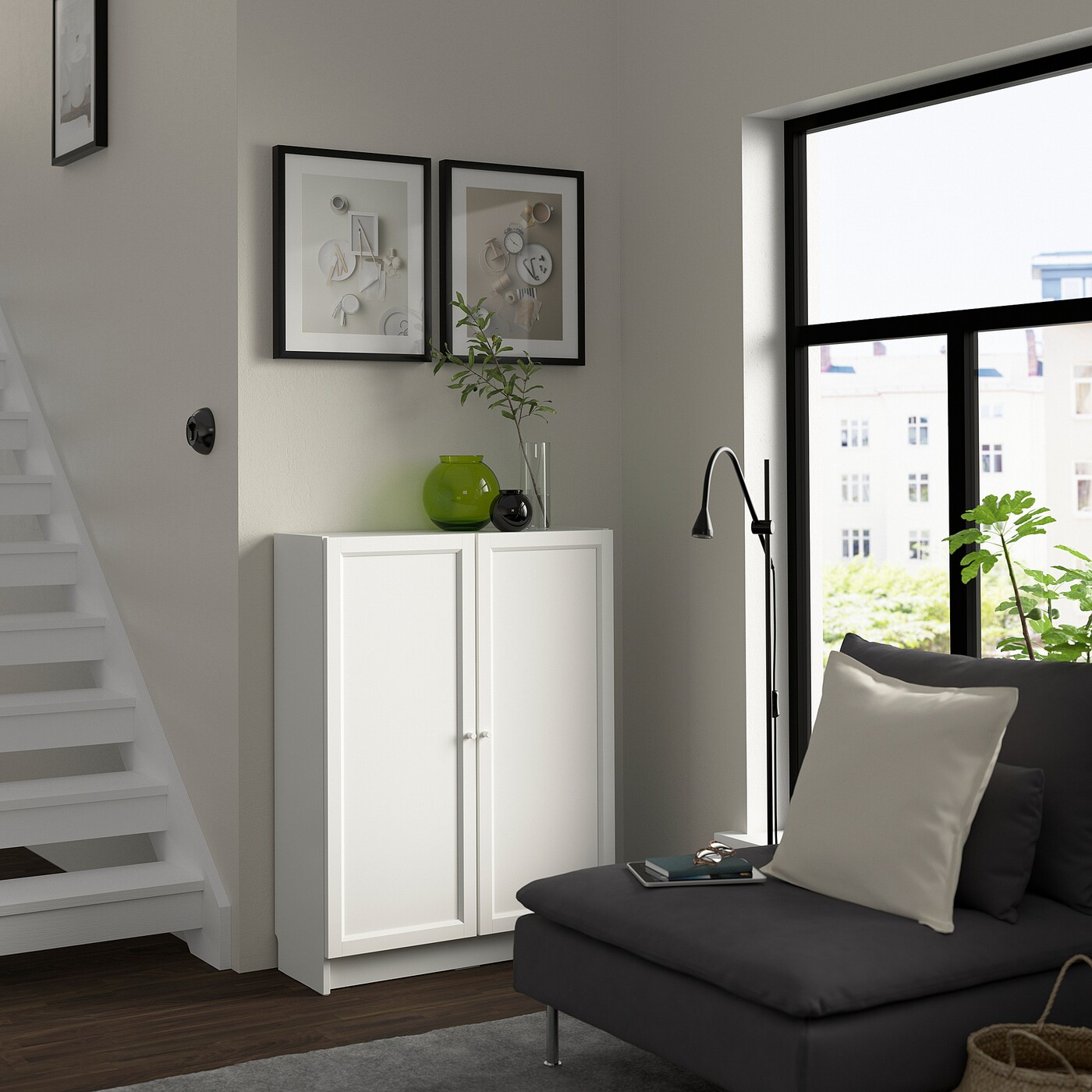 BILLY / OXBERG bookcase with doors white - IKEA BILLY / OXBERG bookcase with doors white - IKEA