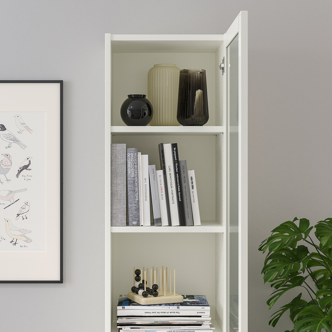 (友夢) IKEA BILLY OXBERG ピース2 BILLY / OXBERG bookcase with glass door white/glass - IKEA