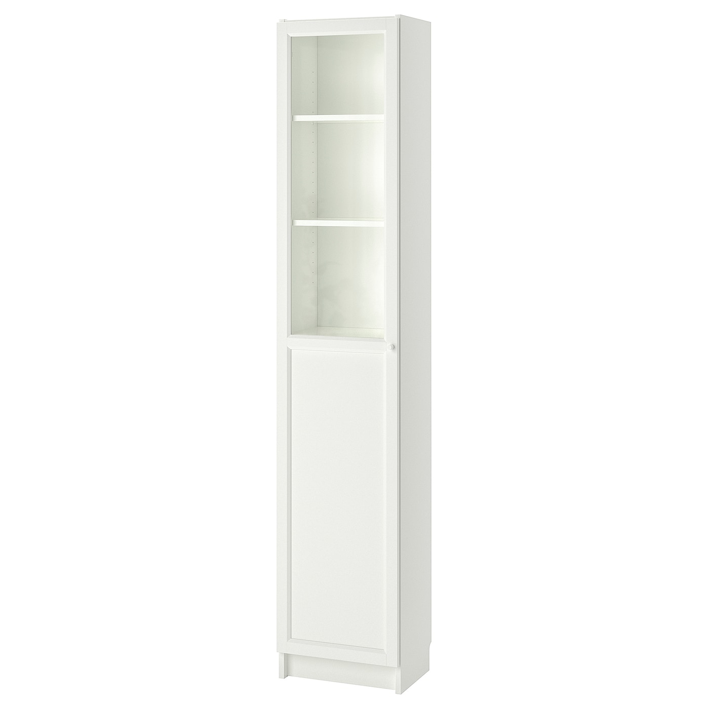 BILLY / OXBERG bookcase with panel/glass door white/glass - IKEA