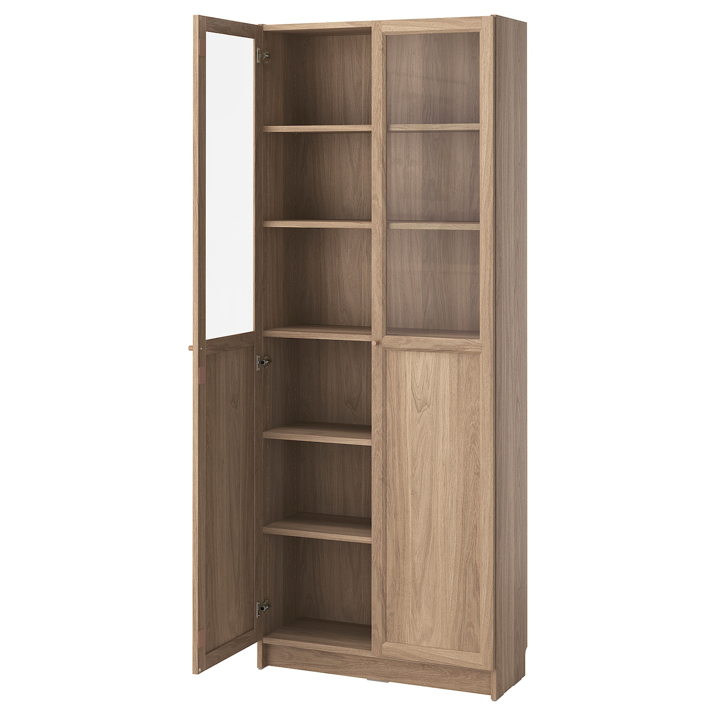 BILLY / OXBERG bookcase with panel/glass doors oak effect - IKEA
