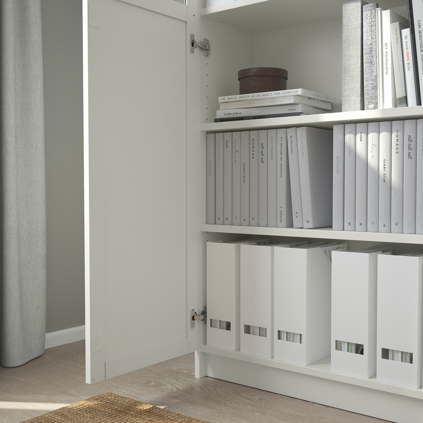 BILLY / OXBERG bookcase with panel/glass doors white/glass - IKEA