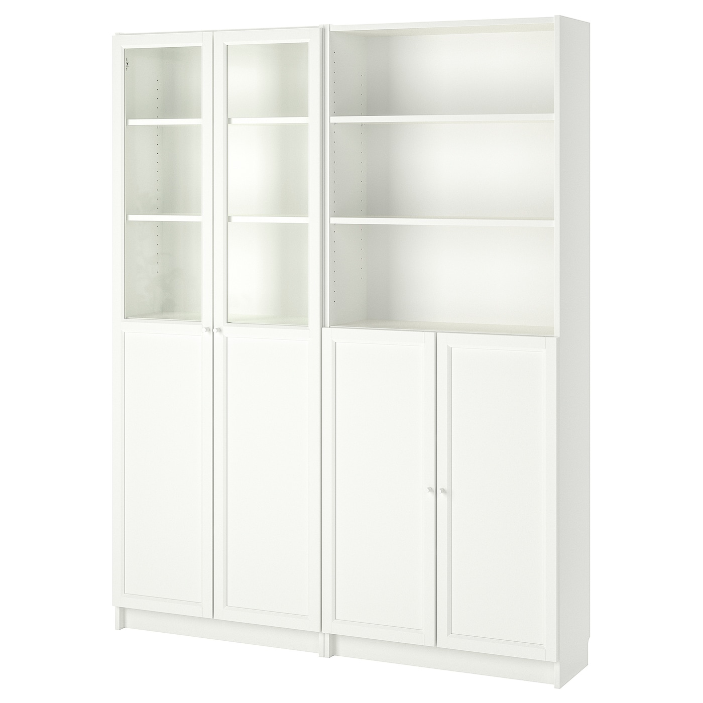BILLY / OXBERG bookcase with panel/glass doors white - IKEA