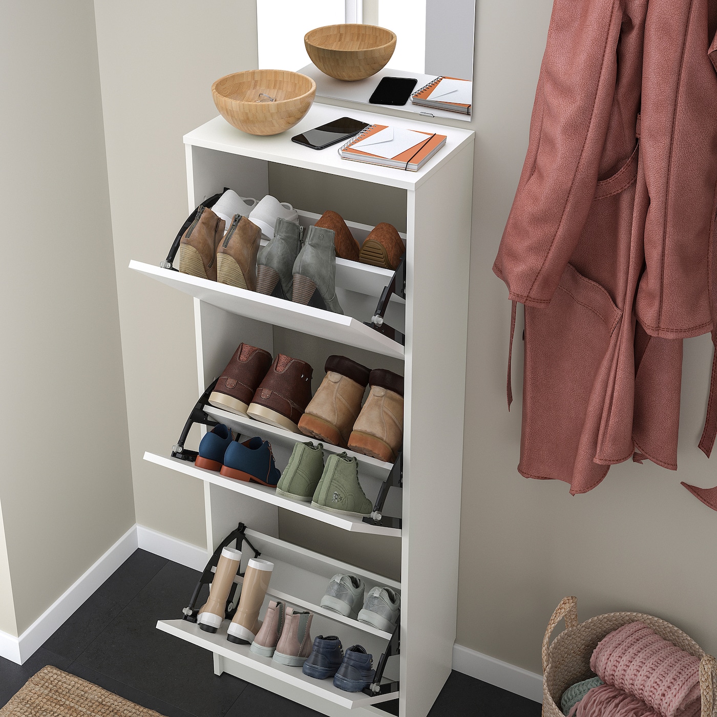 IKEA BISSA イケア ビッサ シューズボックス3段 ホワイト Amazon｜IKEA(イケア) BISSA 靴収納用キャビネット 3