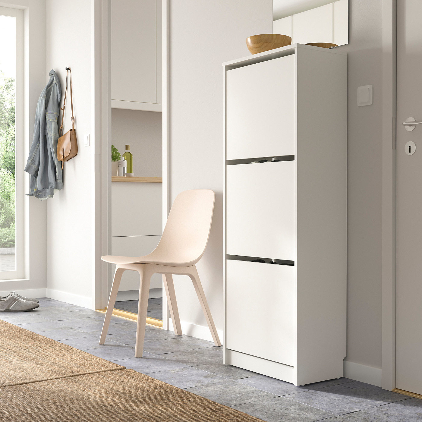 BISSA shoe cabinet with 3 compartments white - IKEA