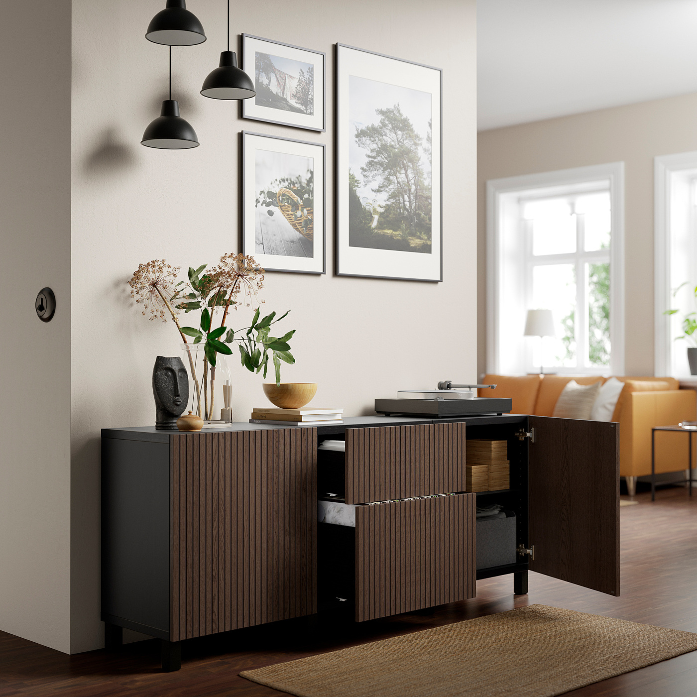 BJÖRKÖVIKEN door/drawer front brown stained oak veneer - IKEA