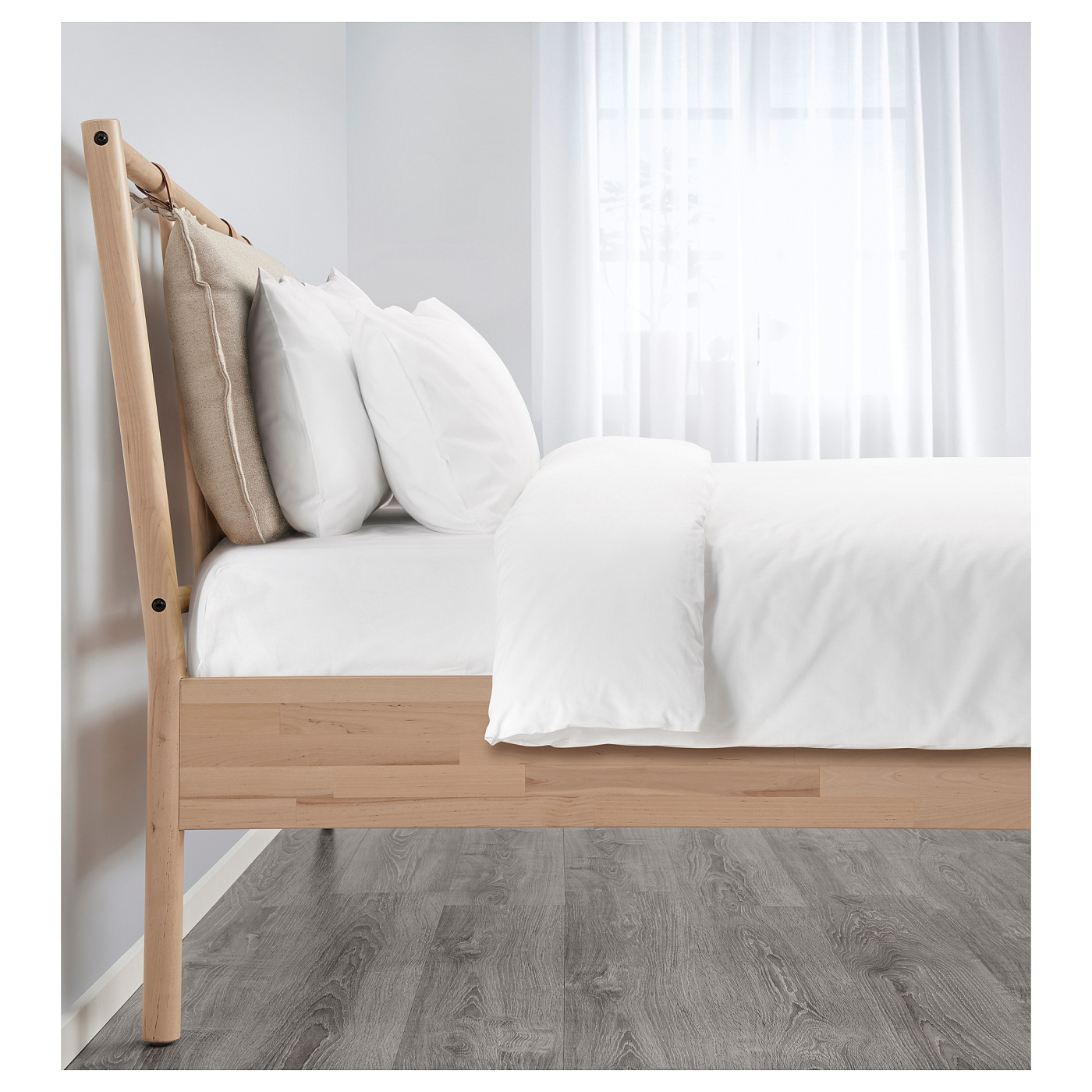 BJÖRKSNÄS bed frame birch/Luröy - IKEA