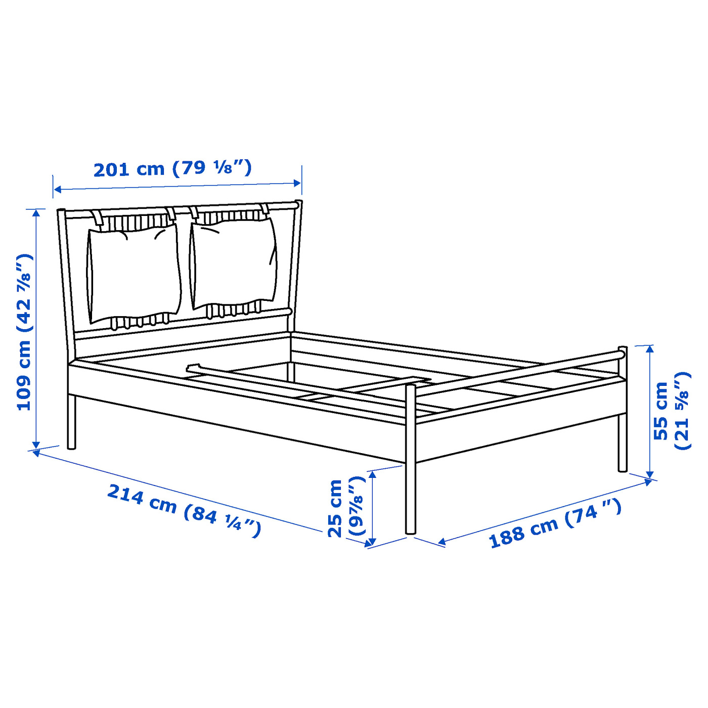 【定価97,990円】BJÖRKSNÄS ベッドフレーム 140x200 cm BJÖRKSNÄS bed frame birch/Luröy - IKEA