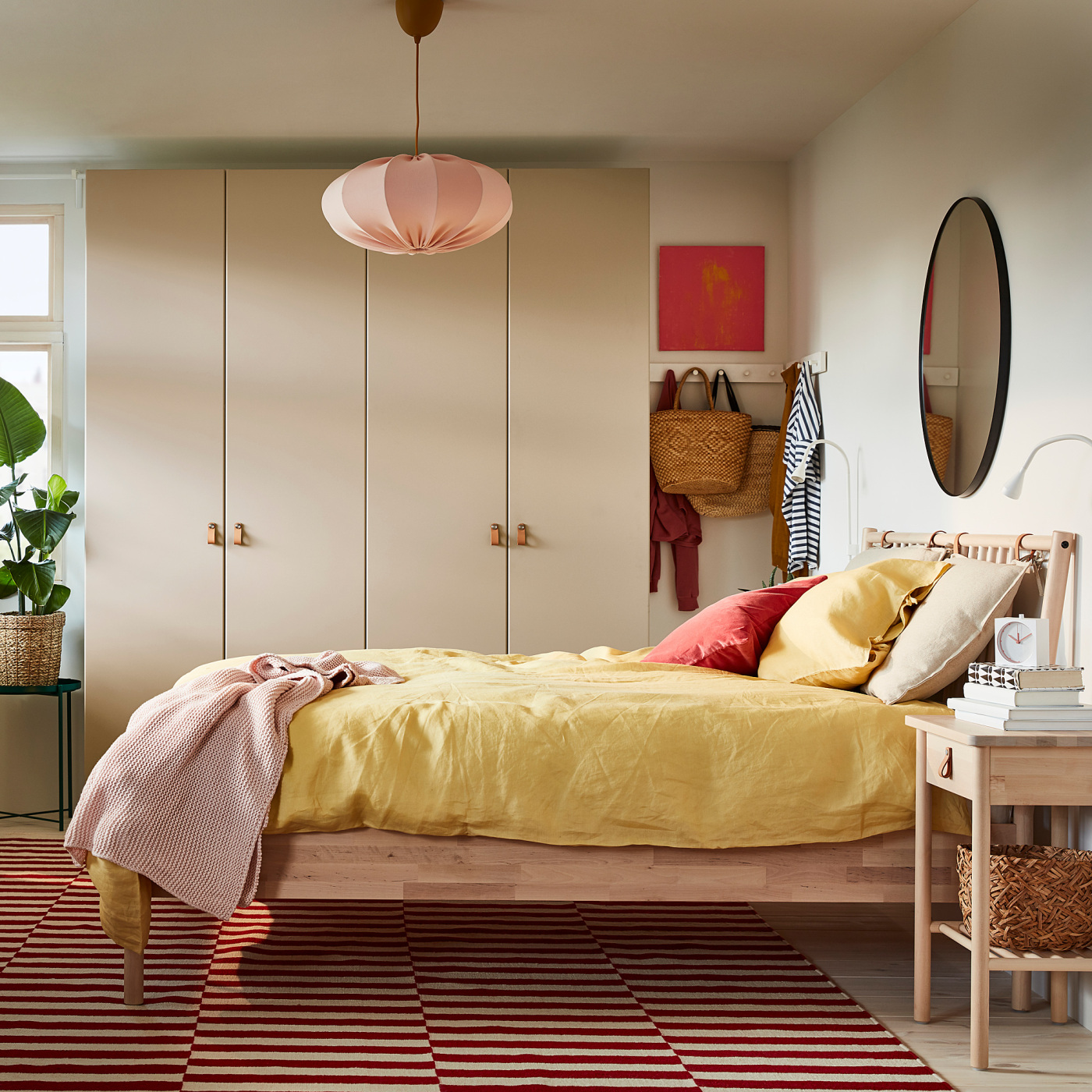 BJÖRKSNÄS bed frame birch/Luröy - IKEA