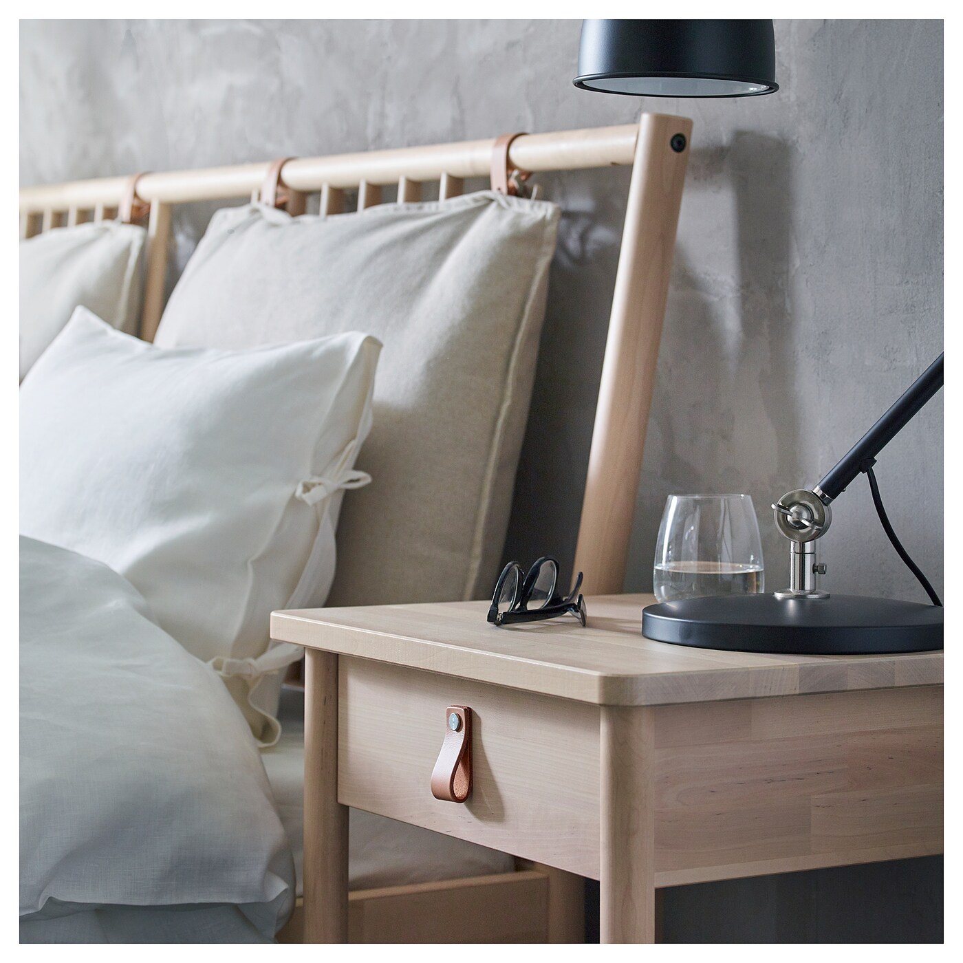 BJÖRKSNÄS bedside table birch - IKEA