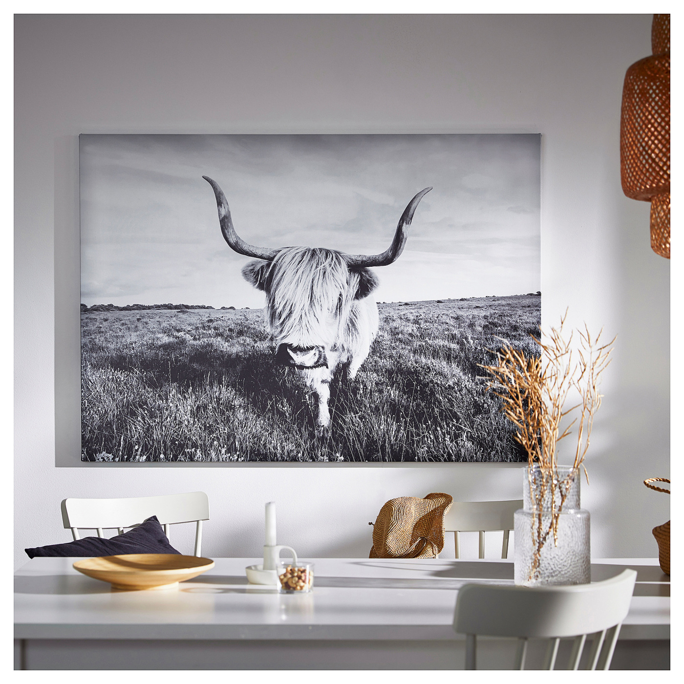 IKEA 絵画 BJÖRKSTA picture curious cow - IKEA