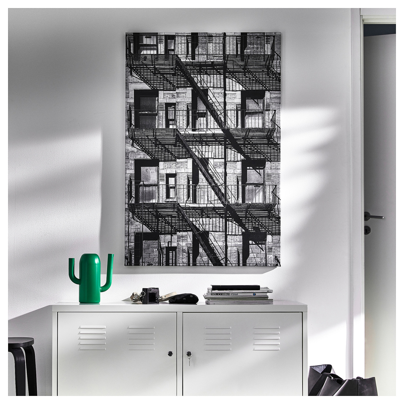BJÖRKSTA picture with frame balconies/black - IKEA