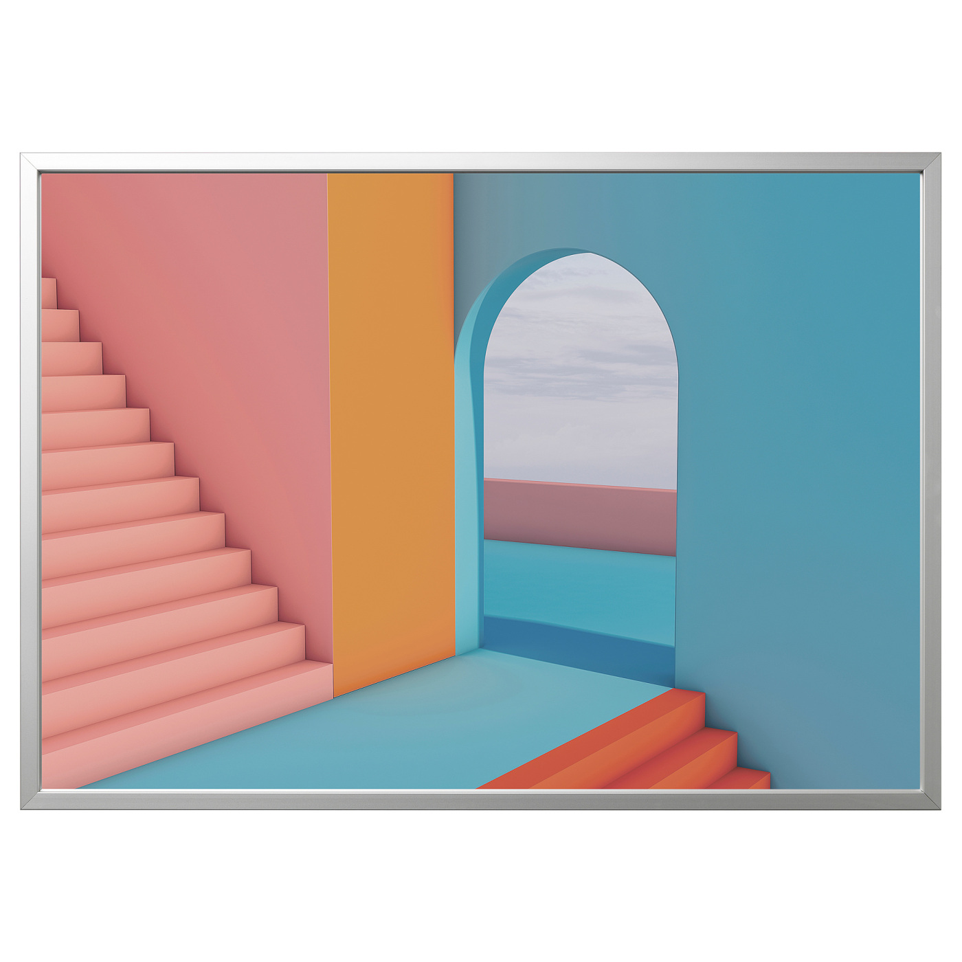 【希少】IKEAビョルクスタ 孔雀 アート アルミフレーム 118×78 BJÖRKSTA frame aluminium-colour - IKEA