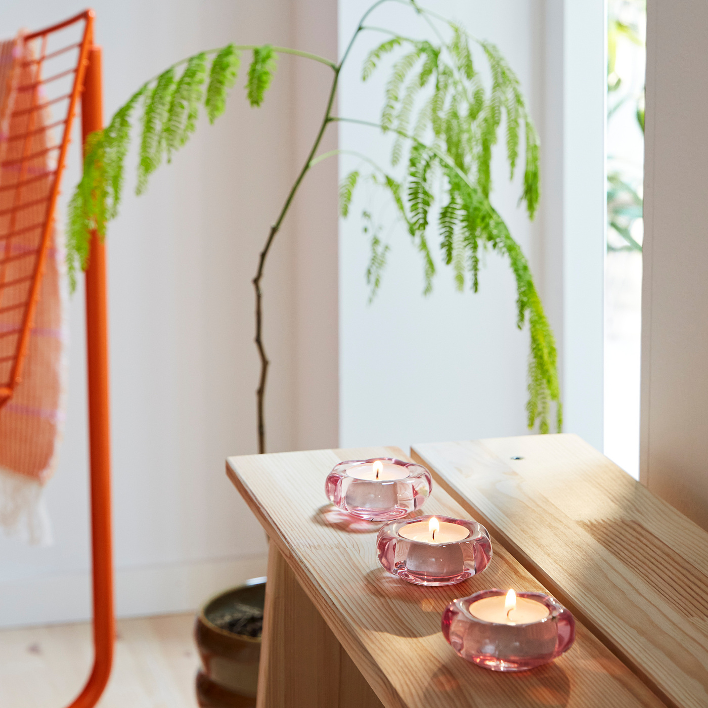 BLADFÅGEL tealight holder pink - IKEA