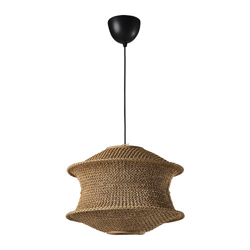 SANDKORN / HAVSDJUP pendant lamp handmade rattan/black - IKEA
