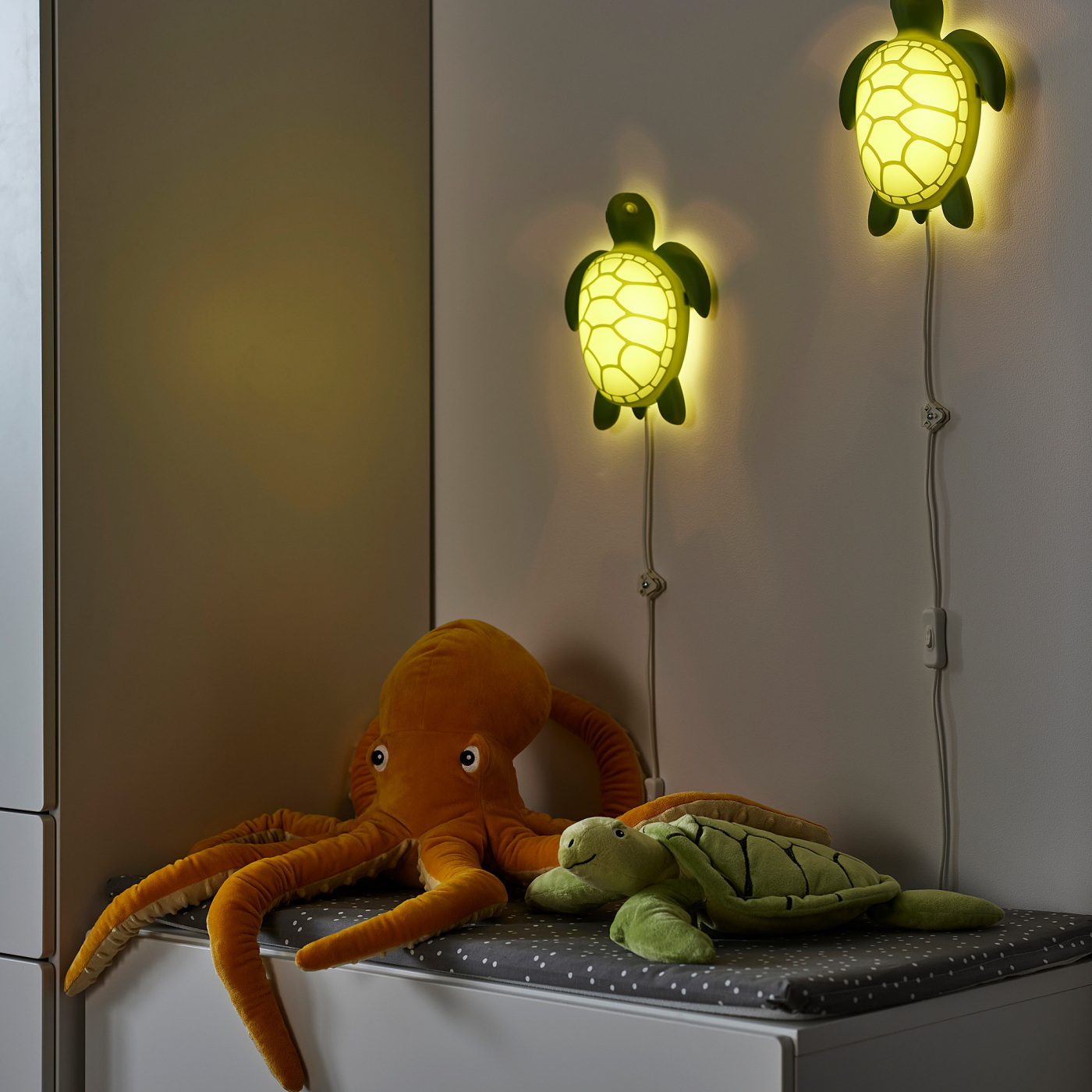 ⬛️希少！⬛️亀 タートル 壁飾り ウォールアート！⬛️ランプ　ライト　電灯！⬛️ BLÅVINGAD LED wall lamp turtle/green - IKEA