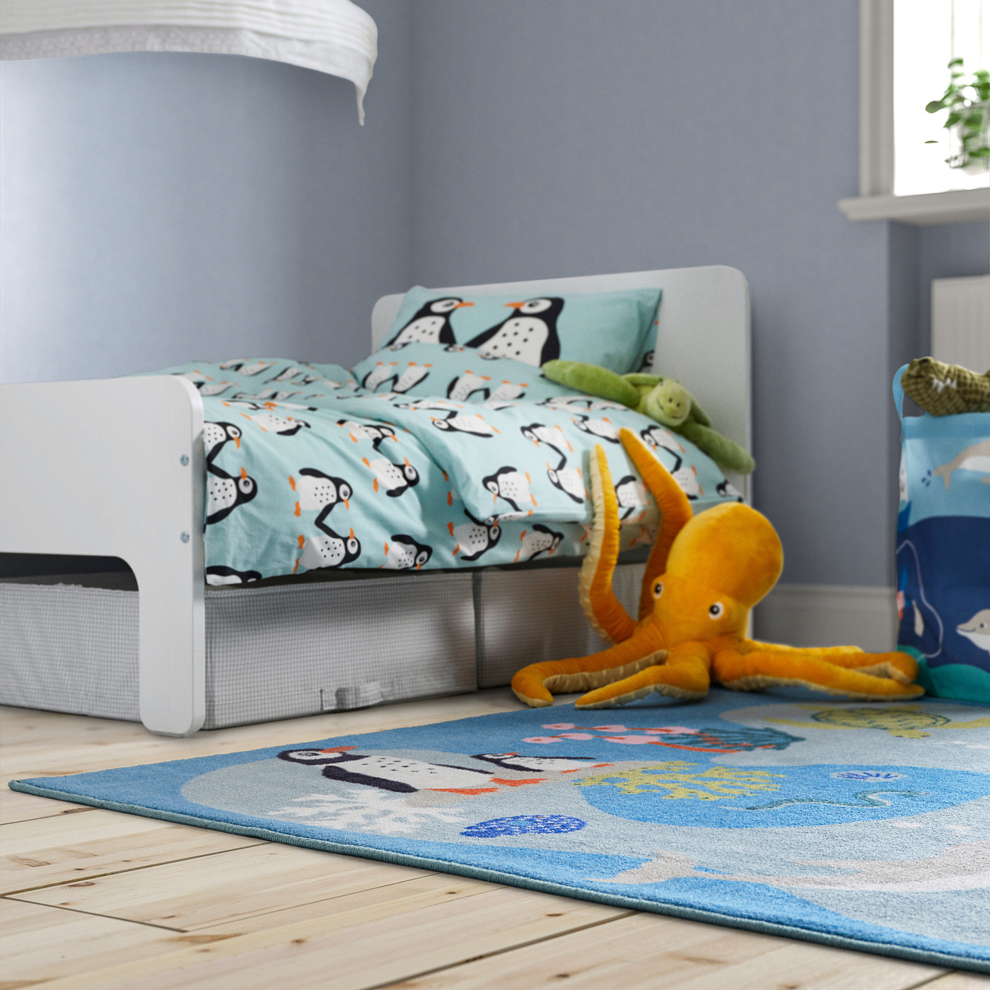 BLÅVINGAD rug ocean animals pattern/multicolour - IKEA