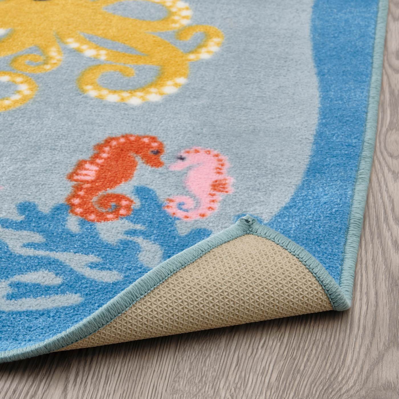 BLÅVINGAD rug ocean animals pattern/multicolour - IKEA