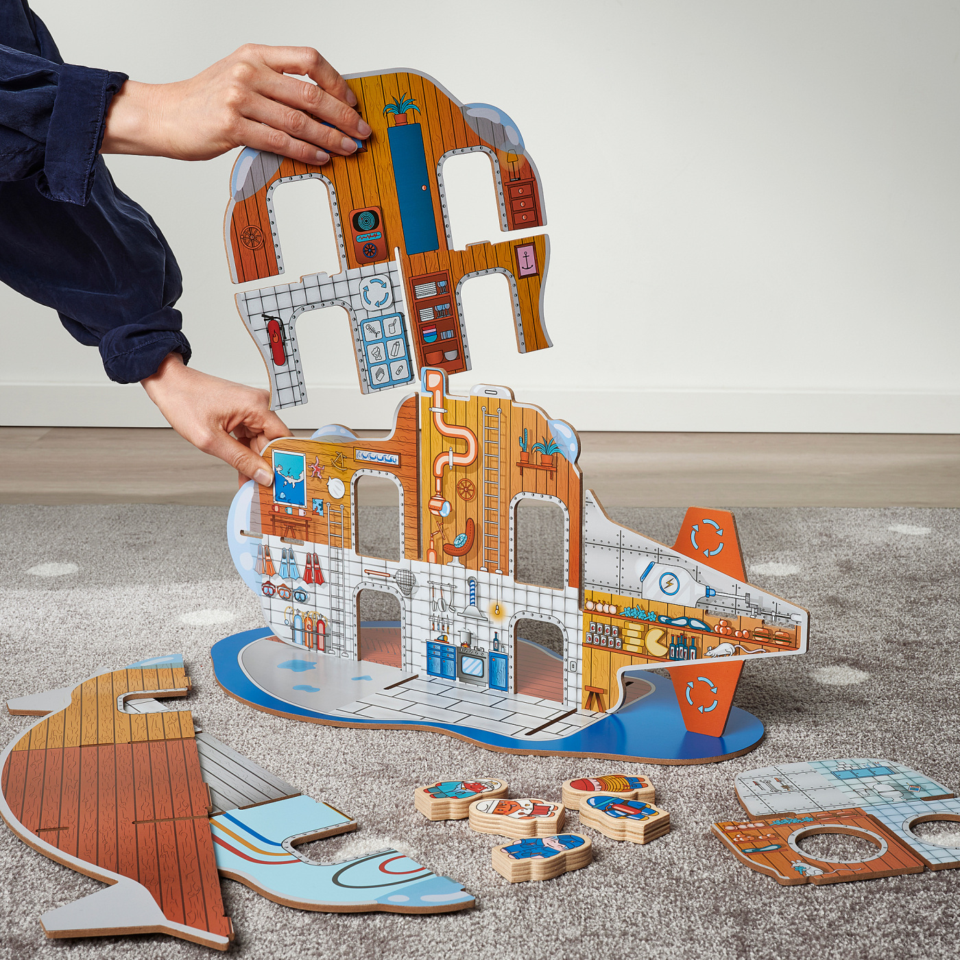 BLÅVINGAD submarine playset, 11 pieces multicolour - IKEA