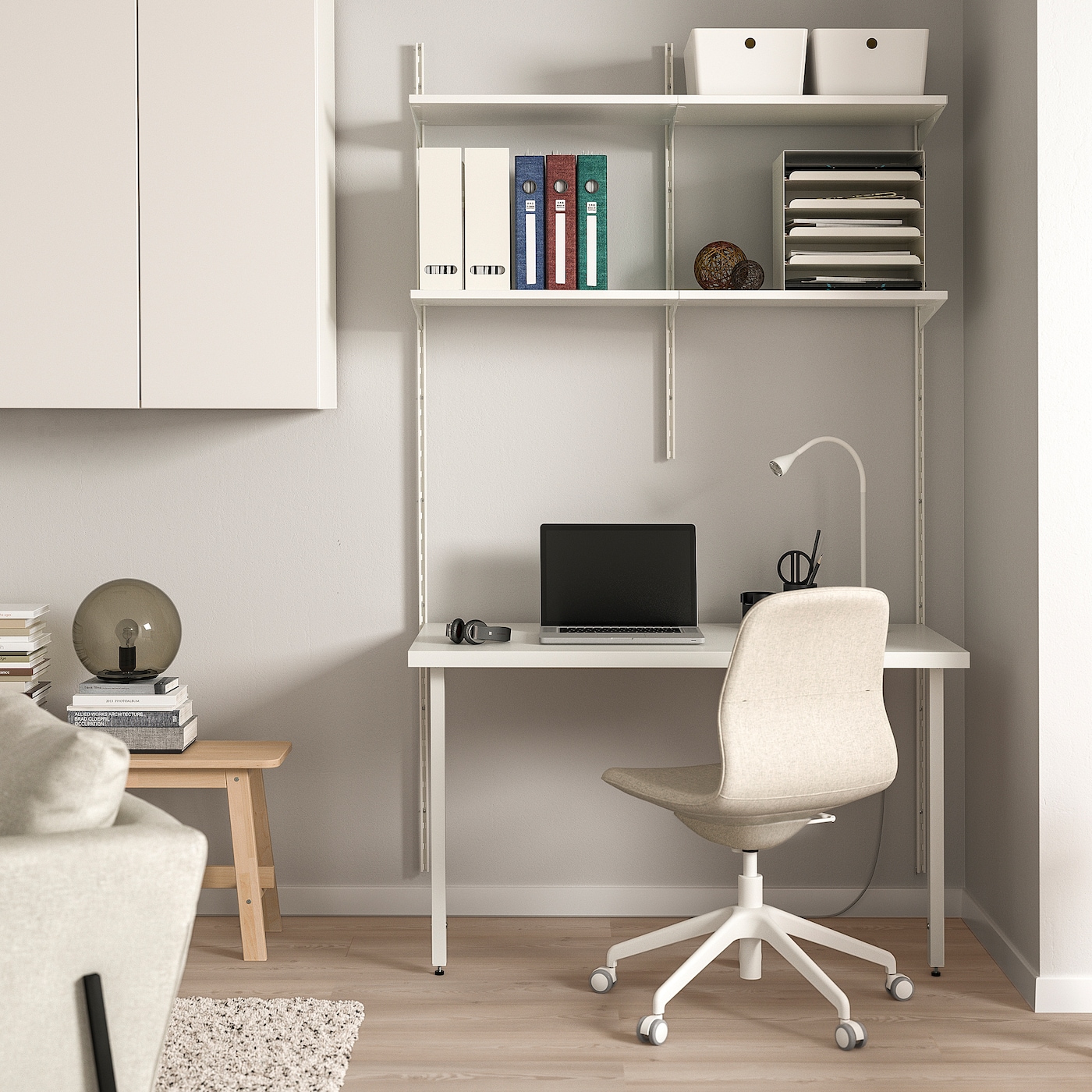 Ikea wall mounted desk white discount